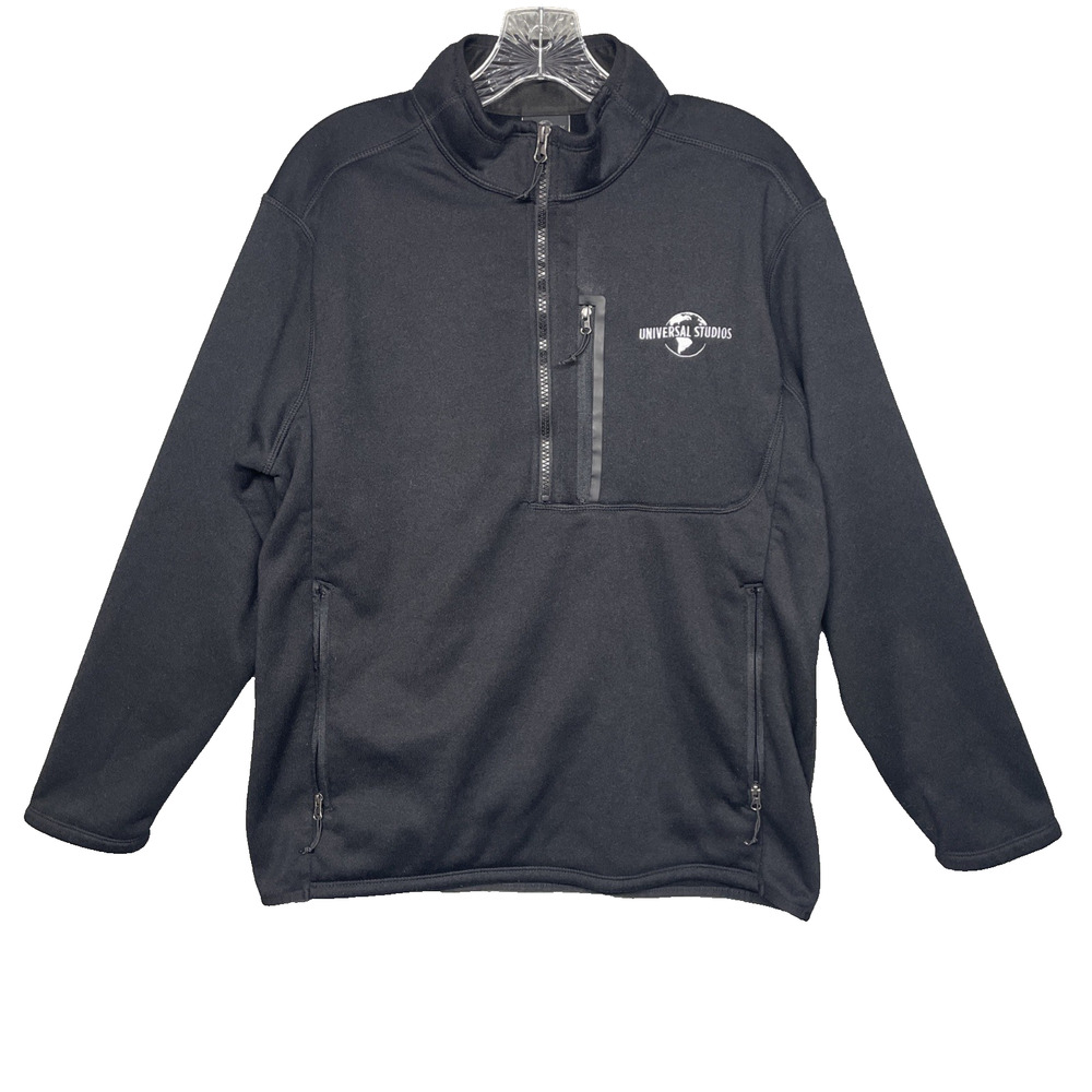 Universal Studios Small Black 1/4 Zip Pullover Tech Embroidered Jacket Softshell